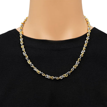 14k Two-Tone Gold Infinity Link Necklace 7 mm